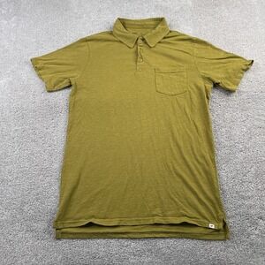 Pact‎ Polo Shirt Mens Medium Green Short Sleeve Organic Cotton Pocket